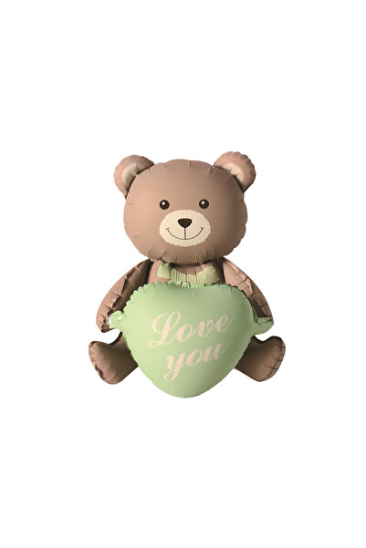Mirific Party Party metallic foil balloon brown, green, 66×105 cm, teddy bear, PPLM0911