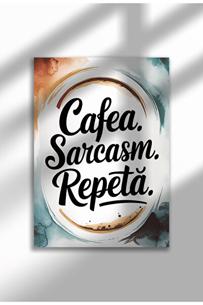 21mxm Unframed Romanian Quote Canvas Poster - Digital Print - Cafea si Sarcasm