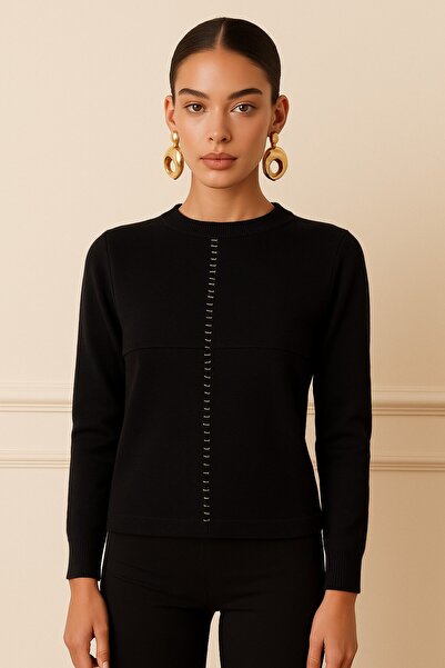 Okçu Triko ÖNÜ ZİNCİR DETAYLI TRİKO-26K74015-SİYAH-99