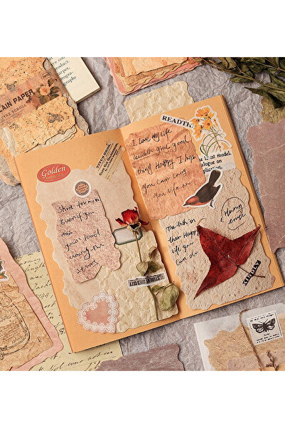 hediyeofisi Vintage Design Scrapbook Paper – Retro Hobby, Handicraft, and Notebook Decoration Paper Set |   Gift Office