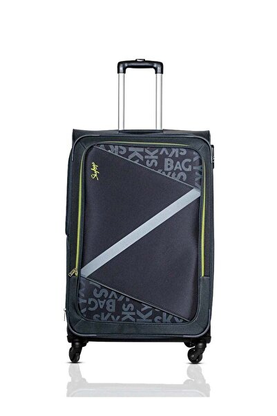 Skybags Spotlight Checked Luggage - Soft Sided 360° 4-Wheel Polyester Spinner, Large 28 inch, Grey