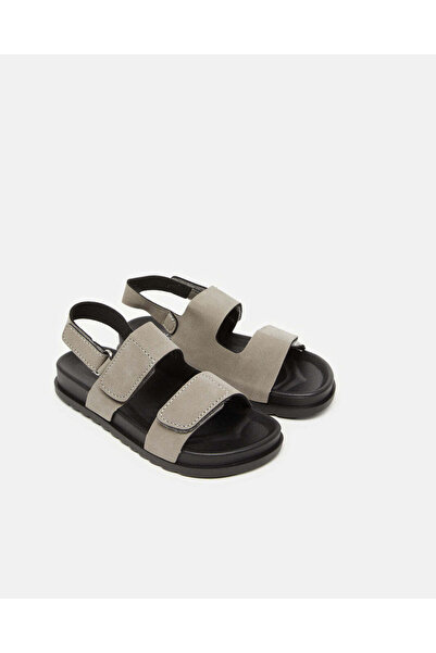 REDTAG Boys Plain Grey Comfort Sandals