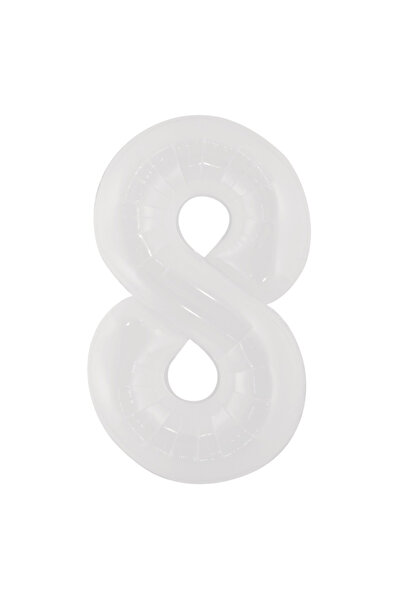 Mirific Party Balon petrecere, folie metalizată albă, 100 cm, numărul 8