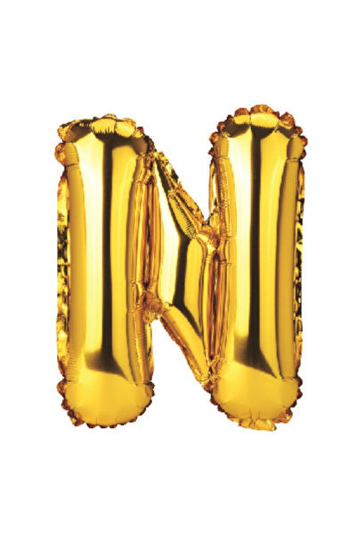Mirific Party Balon petrecere, folie aurie metalizată, 80 cm, litera N