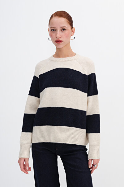 Addax Striped Knitwear Sweater K3520