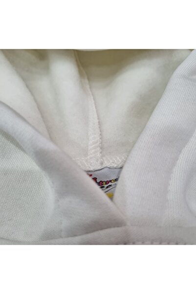 Uğur bebe Cream Color Thick 3 Thread Ş Fleece-Lined K Hooded Unisex Sweatshirt Cotton Winter Model, Plump Quality