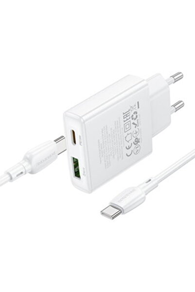 Borofone „BN24”, Quick Charge 20W, 1 x USB, 1 x USB Type-C, include cablu USB Type-C la USB Type-C 1m, al