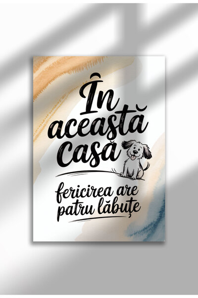 21mxm Unframed Dog Quote Canvas Poster in Romanian - Digital Print - Fericire...