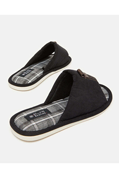 REDTAG Men Black Plain Slipper
