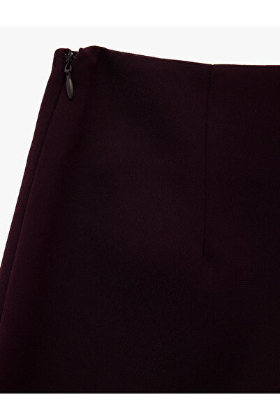 Koton Front Slit A-Line Slim Fit Mini Skirt