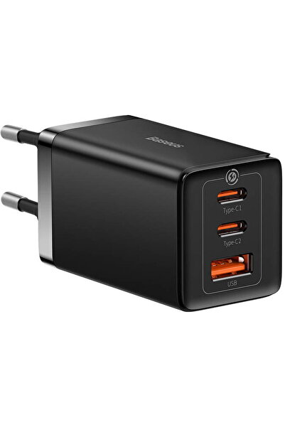 Baseus GaN5 Pro, 2 USB C ports and one USB port, 65W, Black