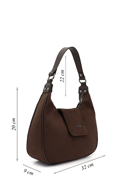 GÖNDERİ(R) Women/Girls Brown Suede Long Strap Shoulder Bag