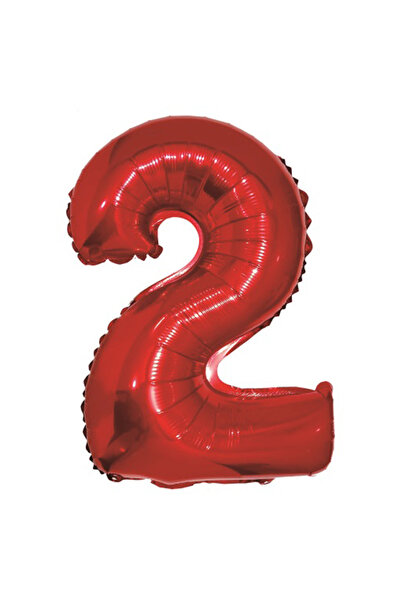 Mirific Party Party balloon, metallic foil red, 100 cm, number 2