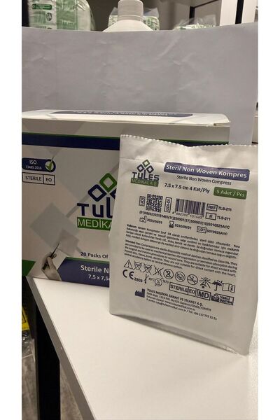 Tules Medikal STERİL GAZLI KOMPRES 7.5X7.5 CM 100'LÜ