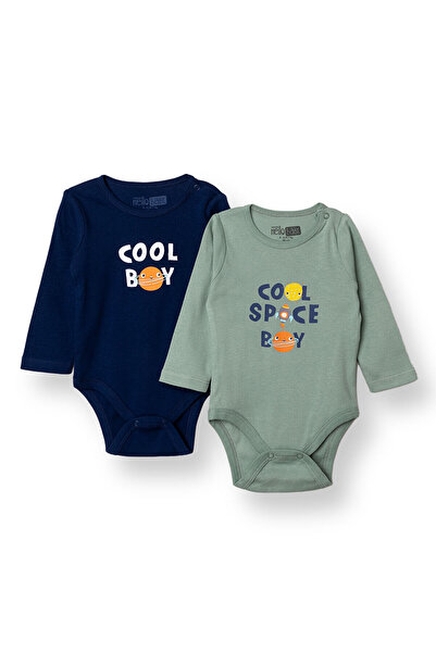 ebebek Hello Baby HelloBaby Erkek Bebek 2li Uzun Kol Body Ribana Çıtçıtlı Yak...