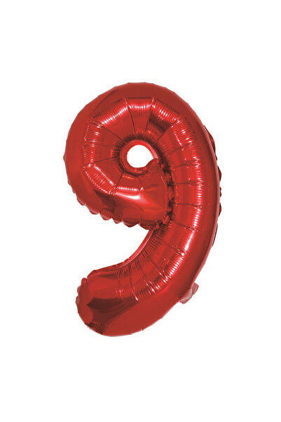 Mirific Party Party balloon, red metallic foil, 40 cm, number 9