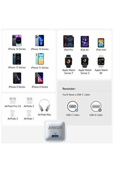 Anker 512 Nano 3 20W USB-C, PowerIQ 3.0, White