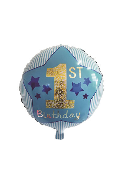 Mirific Party Balon petrecere, folie metalică, albastru, 45 cm, prima aniversare (1 an)