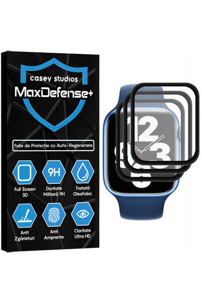 Casey Studios Set 3 folii pentru Apple Watch 41MM, Regenerabile, Full Glue, A...