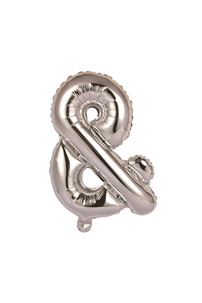Mirific Party Balon petrecere, folie metalică argintie, 40 cm, simbol si