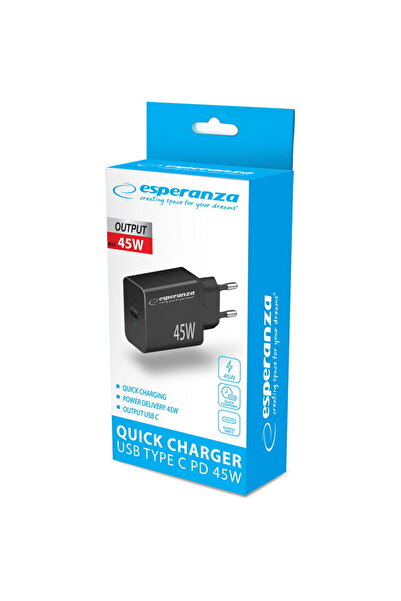 ESPERANZA EZC108K QUICK POWER CHARGER 45W USB-C PD 45W BLACK