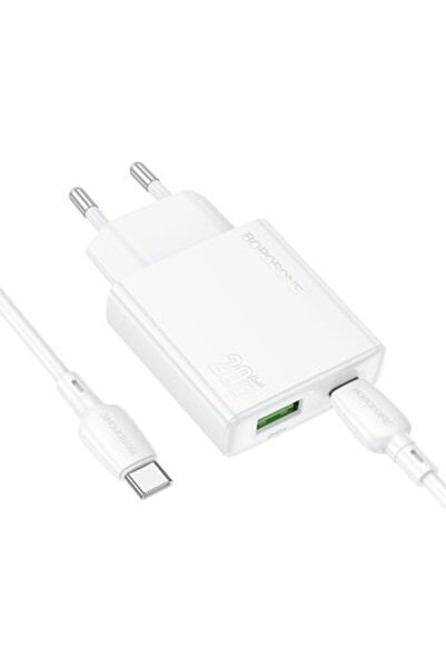 Borofone „BN24”, Quick Charge 20W, 1 x USB, 1 x USB Type-C, include cablu USB Type-C la USB Type-C 1m, al