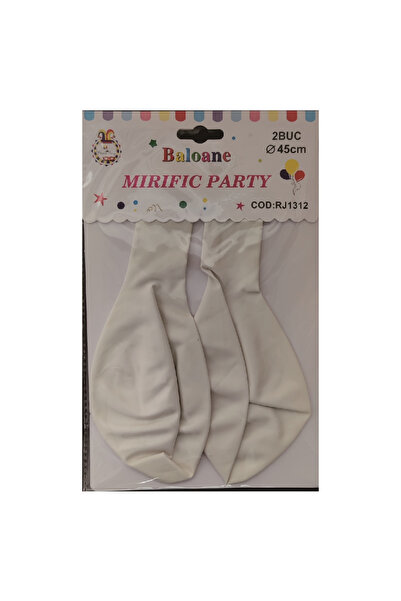 Mirific Party Party latex balloon, white, 45 cm, 2 pcs