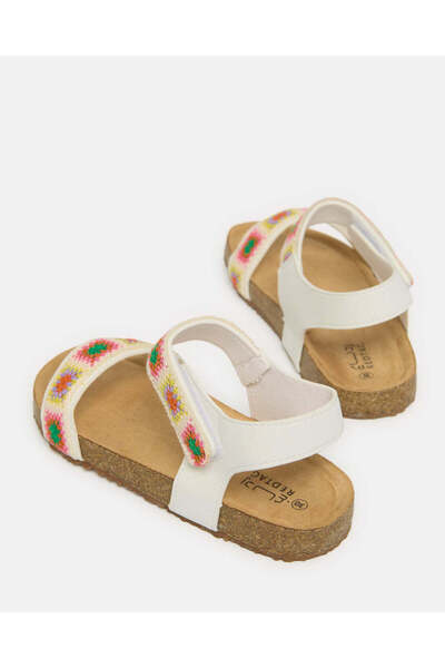 REDTAG Girls Cream Embellished Cork Sandal