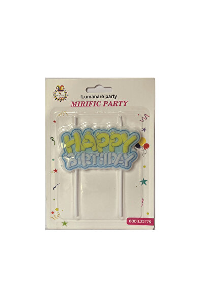 Mirific Party Lumânare pentru tort, albastră și verde, 12 cm, „la mulți ani”,...