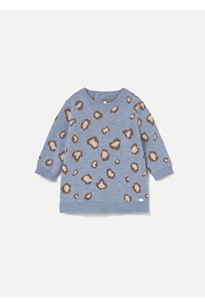 MAYORAL Baby Girl Leopard Knitted Dress Blue 2806