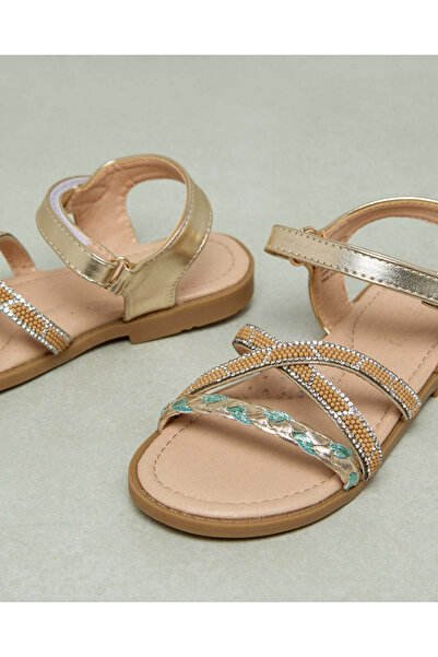 REDTAG Girls Gold Embellished Sandal