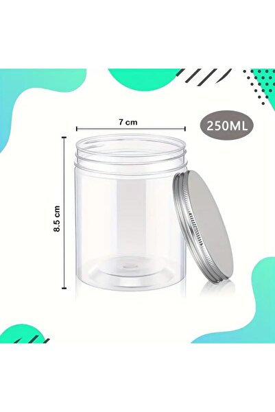 FUFU 12-Pack 8oz/250ml Clear Plastic Jars with Lids - Reusable Storage Containers