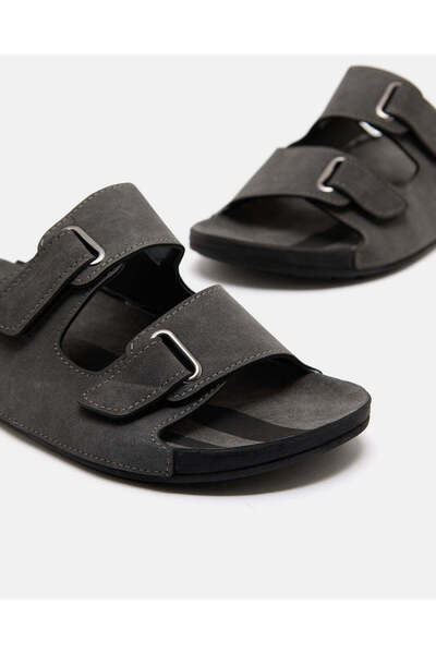 REDTAG Men Charcoal Strappy Sandals