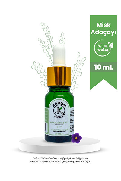 KARUM Misk Ada Çayı Aromaterapi %100 Saf ve Doğal Cam Damlalıklı Uçucu Yağ 10ml