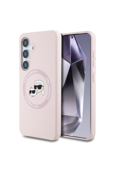 Karl Lagerfeld Θήκη για Samsung Galaxy S25 Plus, Διπλή Κεφαλή Σιλικόνης MagSa...