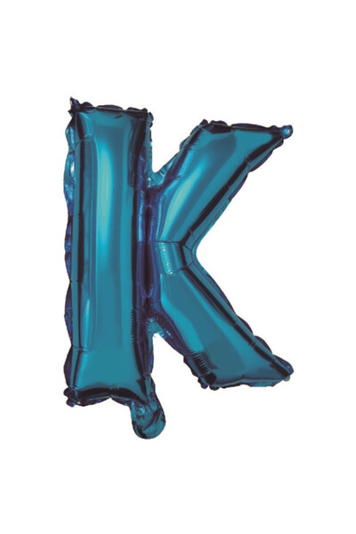 Mirific Party Balon petrecere, folie metalizată albastră, 40 cm, litera K