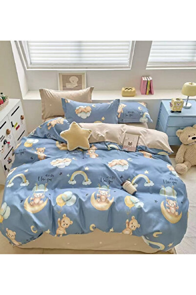 Pucioasa Set de lenjerie de pat dublu, 6 piese, design reversibil (Finet) - S...