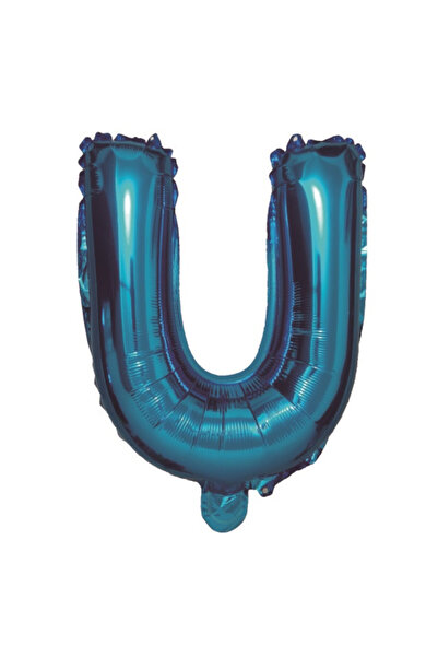 Mirific Party Balon petrecere, folie metalizată albastră, 80 cm, litera U