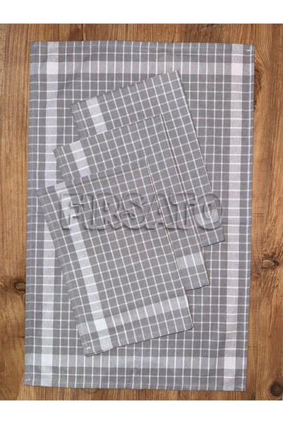 Fırsato Grida Checkered 4-Piece Kitchen Towel Set |   Drying Cloth, Oeko-Tex Certified, 45X65Cm