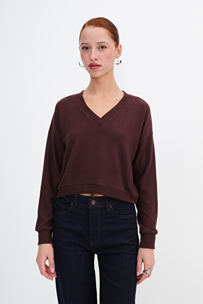 Addax V-Neck Long Sleeve Blouse B10763-K7