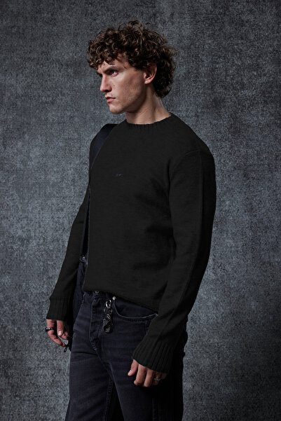 ablukaonline Men's Regular Fit Crew Neck Sweatshirt Black