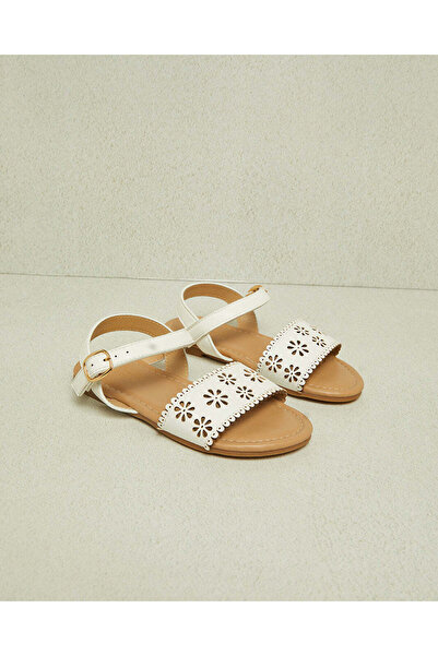 REDTAG Senior Girls White Laser Cut Sandal