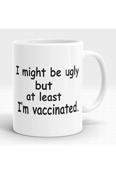 NASAQ Ceramic Tea & Coffee Mug with Handle, 11 oz, Sublimation Print "I'M VACCINATED"