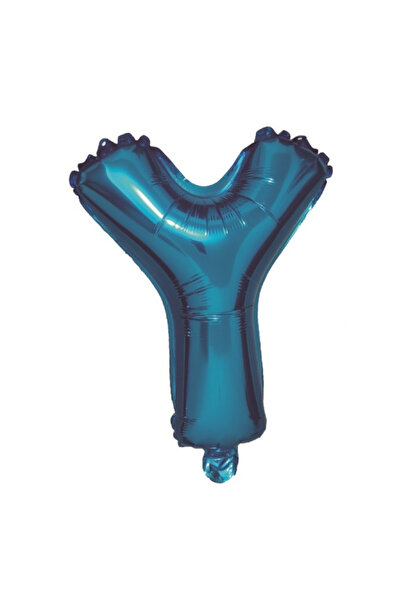 Mirific Party Balon folie petrecere, albastru metalizat, 80 cm, litera Y