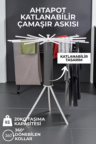 Nandy Home Katlanabilir Ahtapot Model Çamaşır Kurutmalık - Çamaşır Kurutma As...