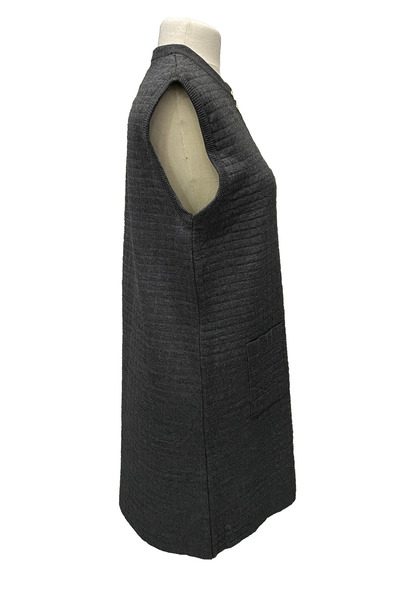 Giyinen Mağazaları Elisa Front Buttoned Double Pocket Quilted Combed Cotton Medium Length Vest