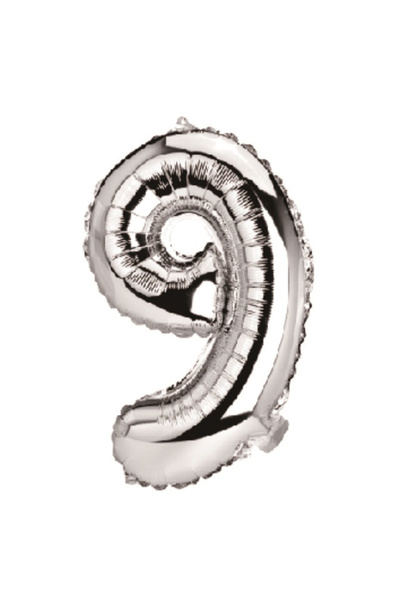Mirific Party Balon petrecere, folie metalizată argintie, 80 cm, număr 9