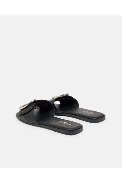 REDTAG Women Black Buckle Embellished Mule