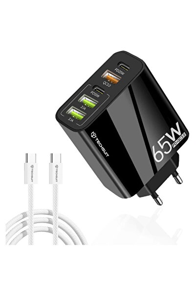 Techsuit KF2347663 PentaXPower CHC2 GaN 2xUSB-C + 3x USB-A 65W Negru