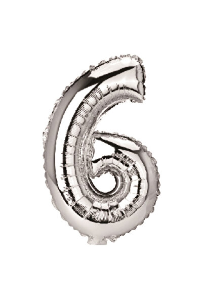 Mirific Party Balon petrecere, folie metalizată argintie, 40 cm, numărul 6